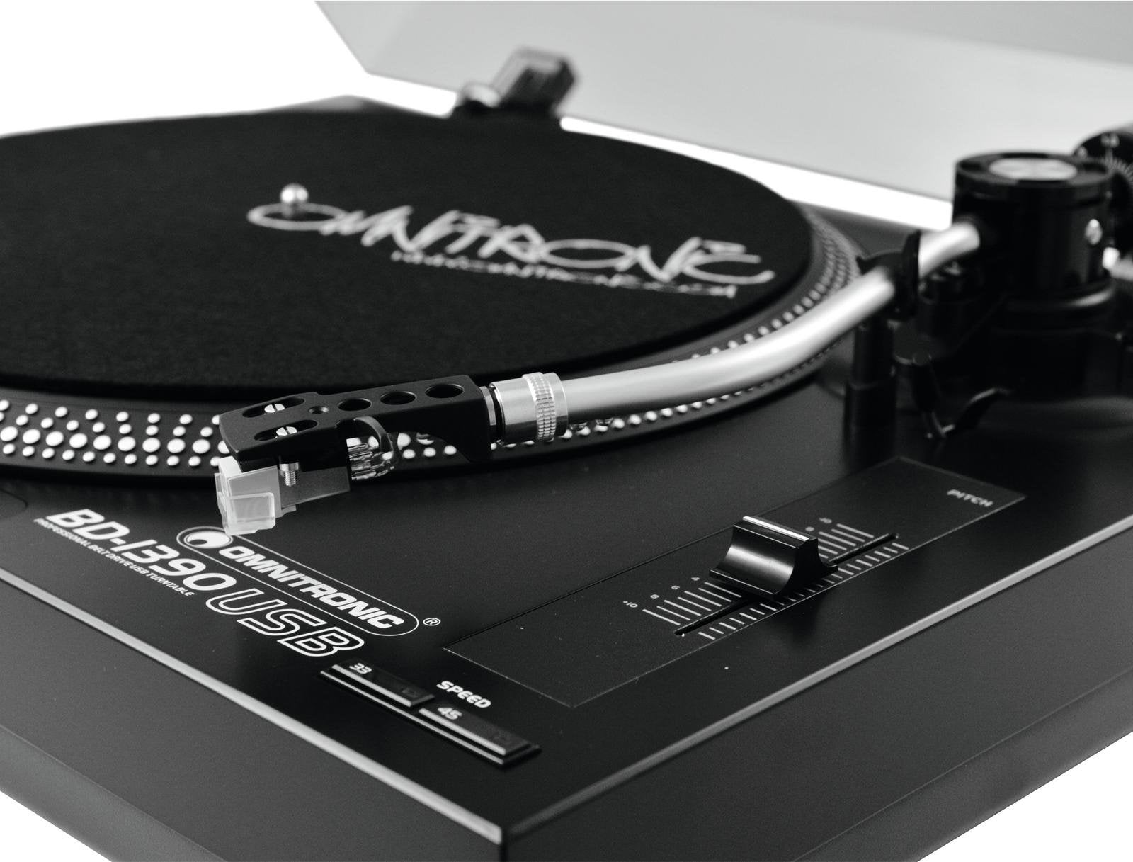 Tocadiscos Omnitronic Bd-1390  De Tracción Por Correa Portátil Negro