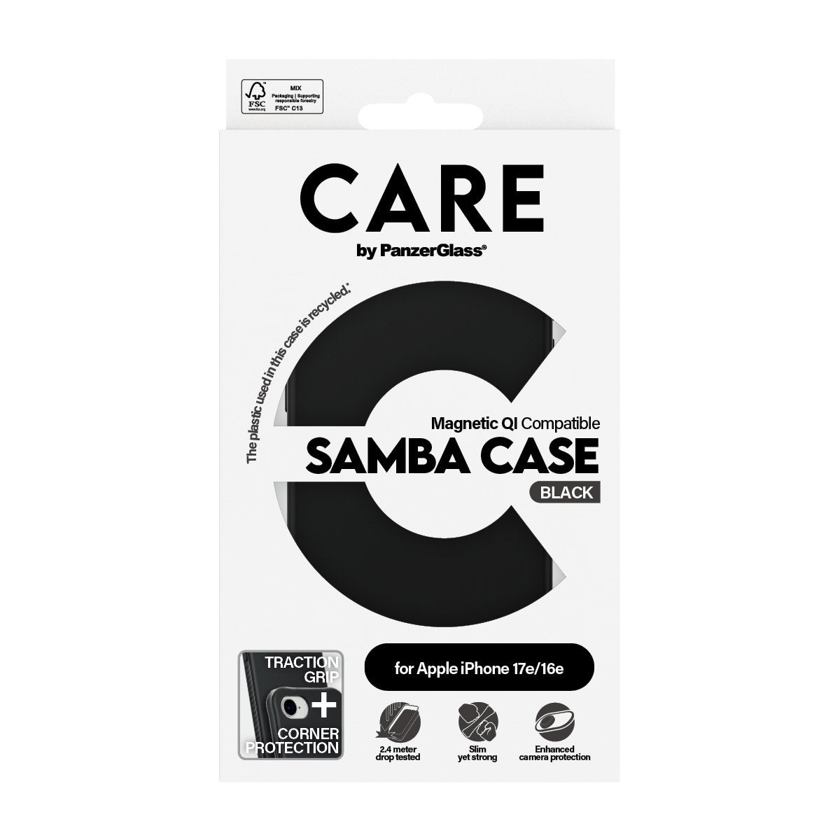 EAN 5715685020995 - PanzerGlass CARE™ by ® Samba Case Black w. Qi Compatible iPhone 17e | 16e funda para teléfono móvil Negro imagen 3