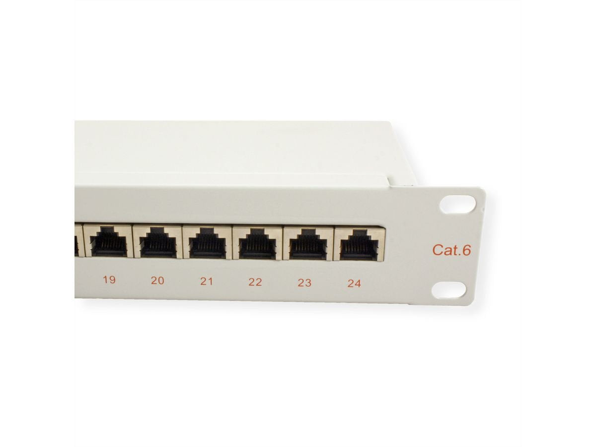 Roline Kat.6 Class E 48,26cm 19zoll-Patchpanel 24p Geschirmt Grau