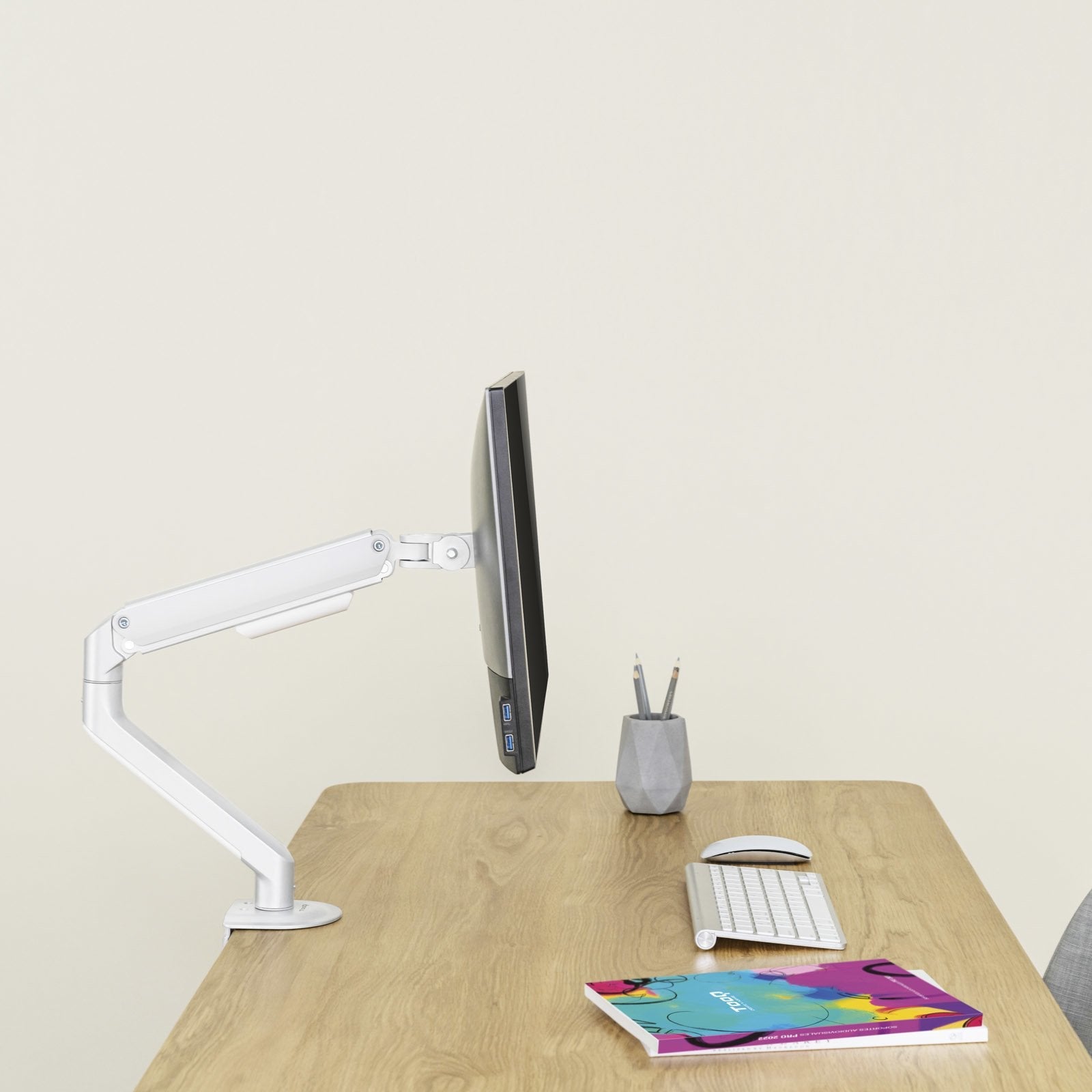 Tooq Soporte Mesa Pantallas Giratorio Inclinacion 1 Brazo 17-32" - Blanco