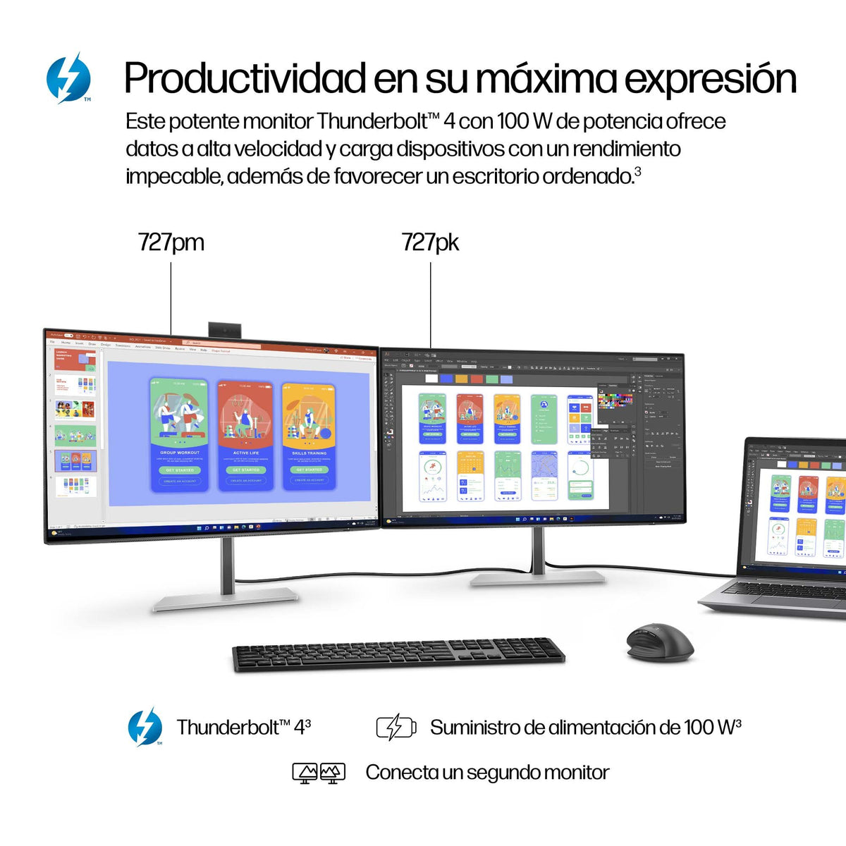 EAN 5715063470237 - HP Series 7 Pro 727pk pantalla para PC 68,6 cm (27") 3840 x 2160 Pixeles 4K Ultra HD LCD Plata imagen 5
