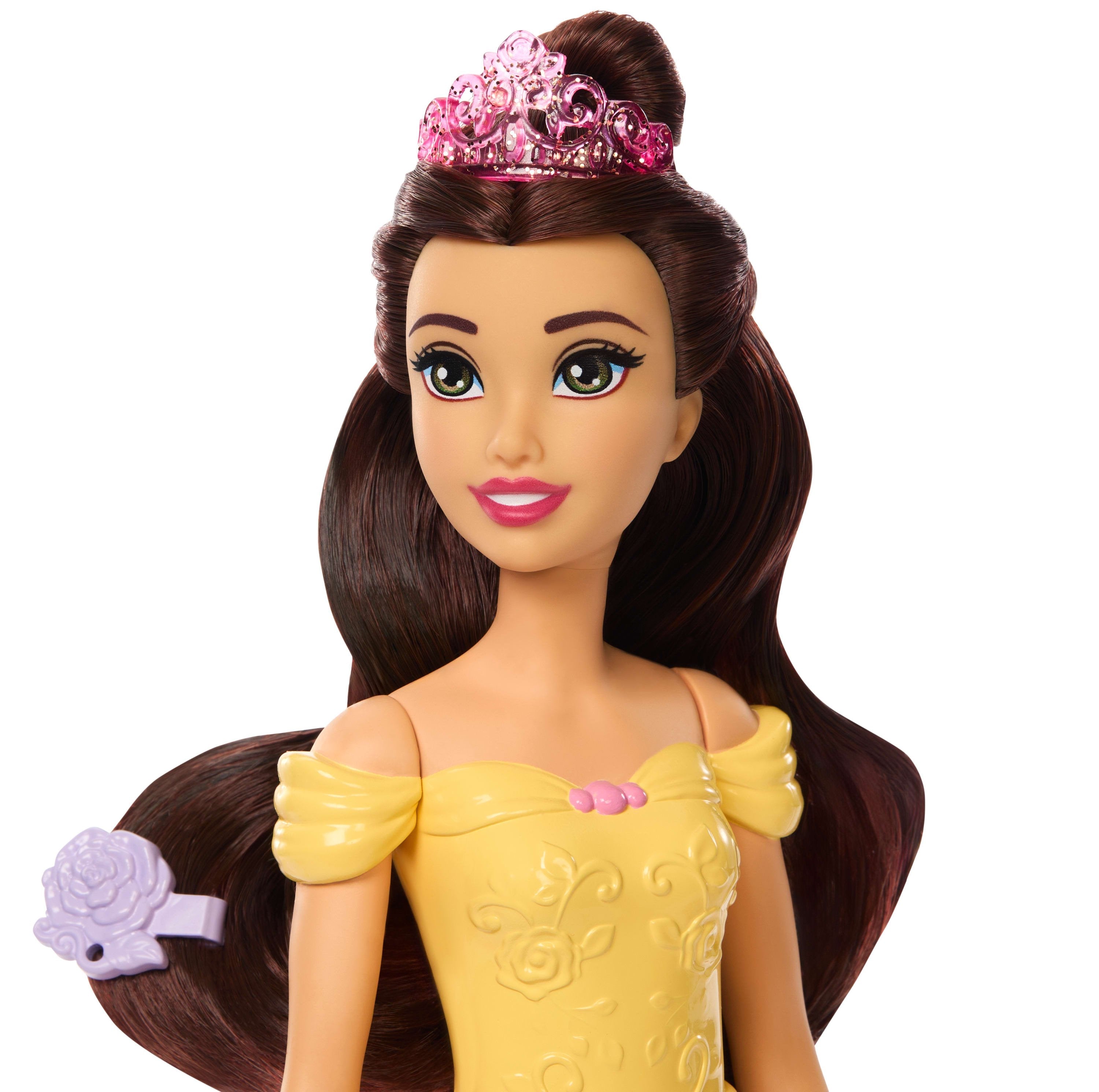 Mattel Disney Prinzessin Baden Und Bürsten Belle-Modepuppe Mit Hündchen (Mit Farbwechseleffekt Und Zubehör) Jfc42