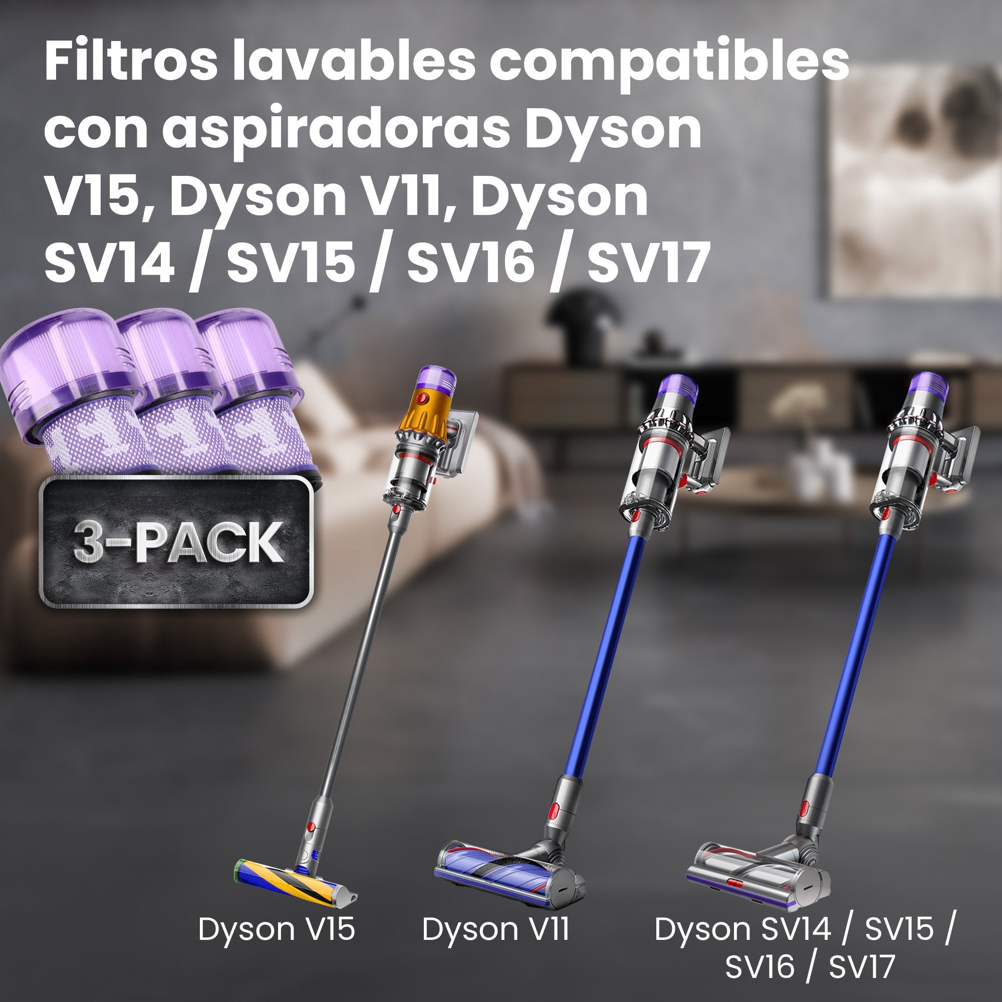 Filtry Do Odkurzaczy 3 Pcs Dyson V11/Sv14/Sv15/Sv16/Sv17 Stick