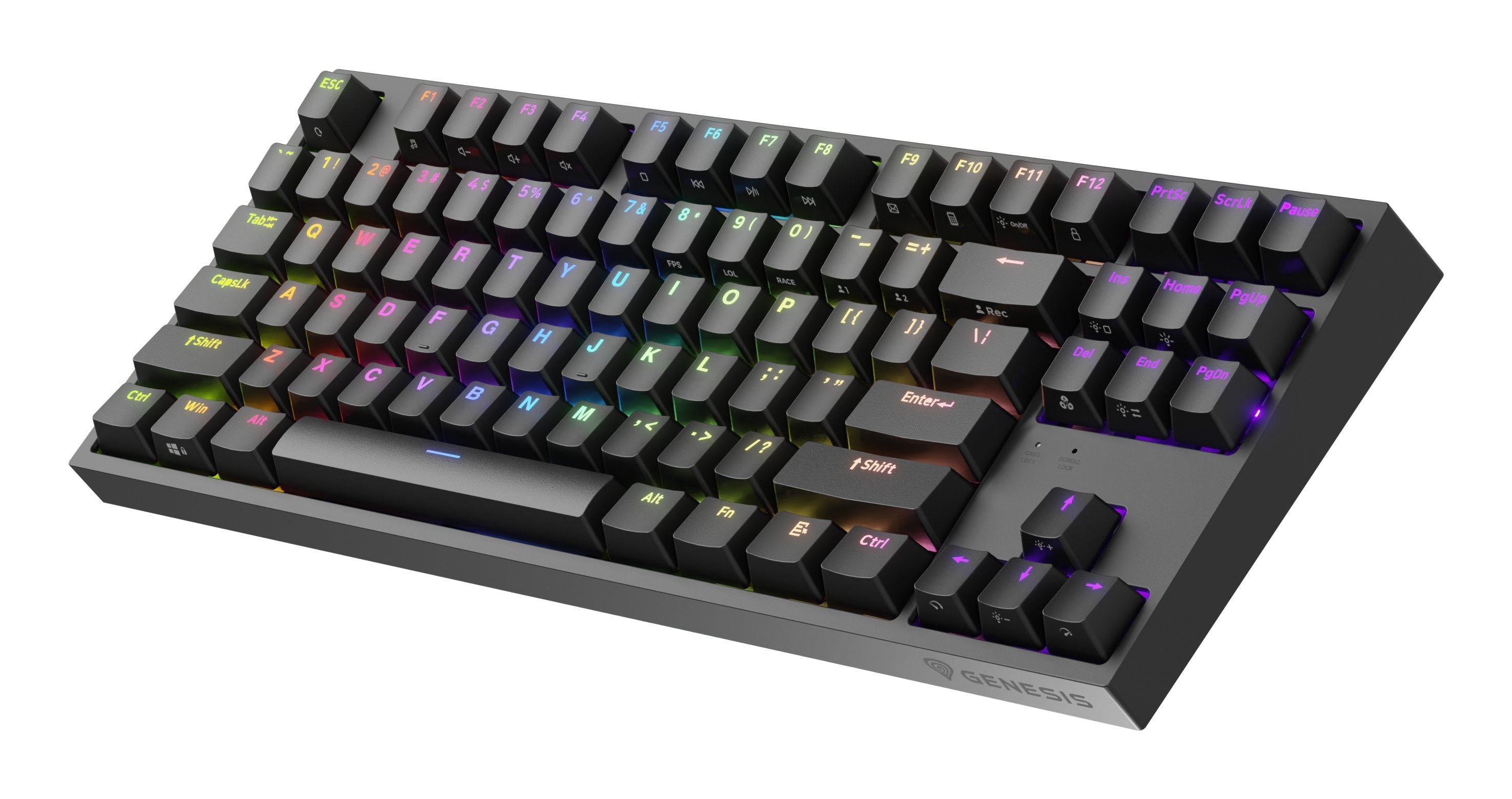 Genesis Thor 404 Tkl Rgb Mechanical Gaming Keyboard, Kailh Box Brown V2 Switch, Us Layout, Wired, Black