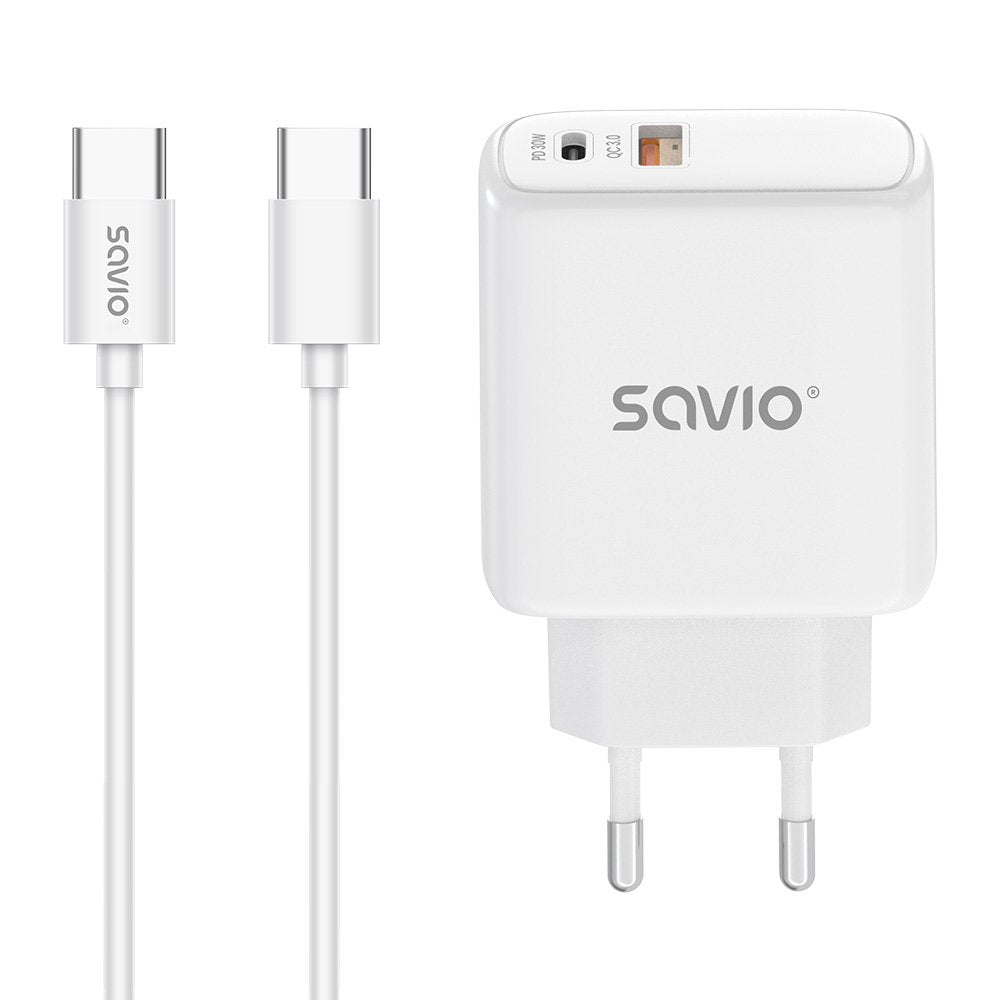 Ladowarka Sieciowa La-10 30w Quick Charge Power Delivery 3.0 Biala + Kabel