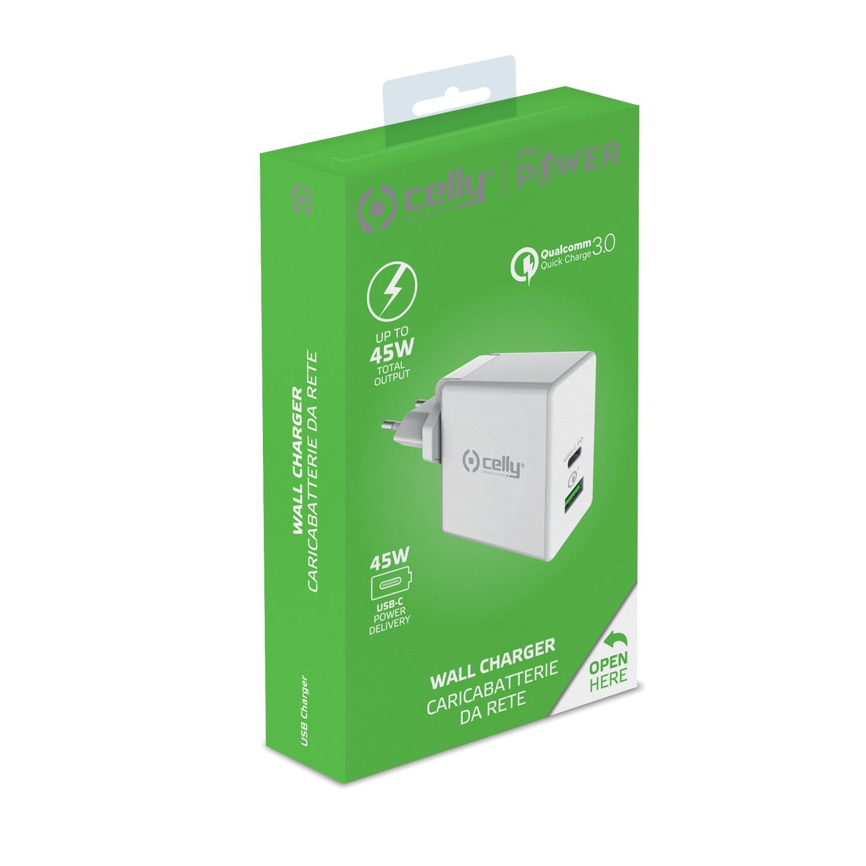 EAN 8021735744863 - Celly TCUSBC45WWH cargador de dispositivo móvil Universal Blanco Corriente alterna Carga rápida Interior imagen 4