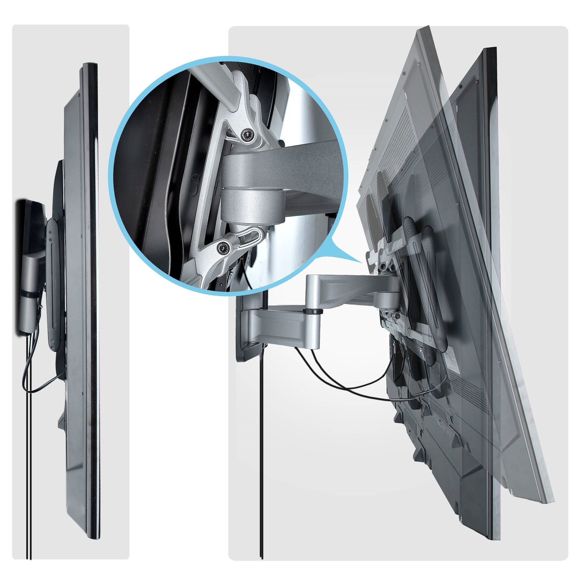 Startech.Com Robuste Vollbewegliche Tv-Soporte De Pared Fur Flachbildschirme Bis 100 Zoll Und 85 Kg Flaches Design Taa