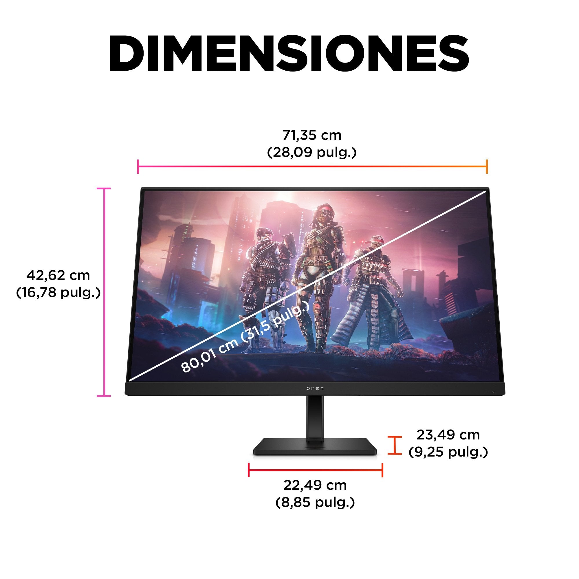 Hp Omen By Hp 32q Pantalla Para Pc 80 Cm (31.5") 2560 X 1440 Pixeles Quad Hd Negro