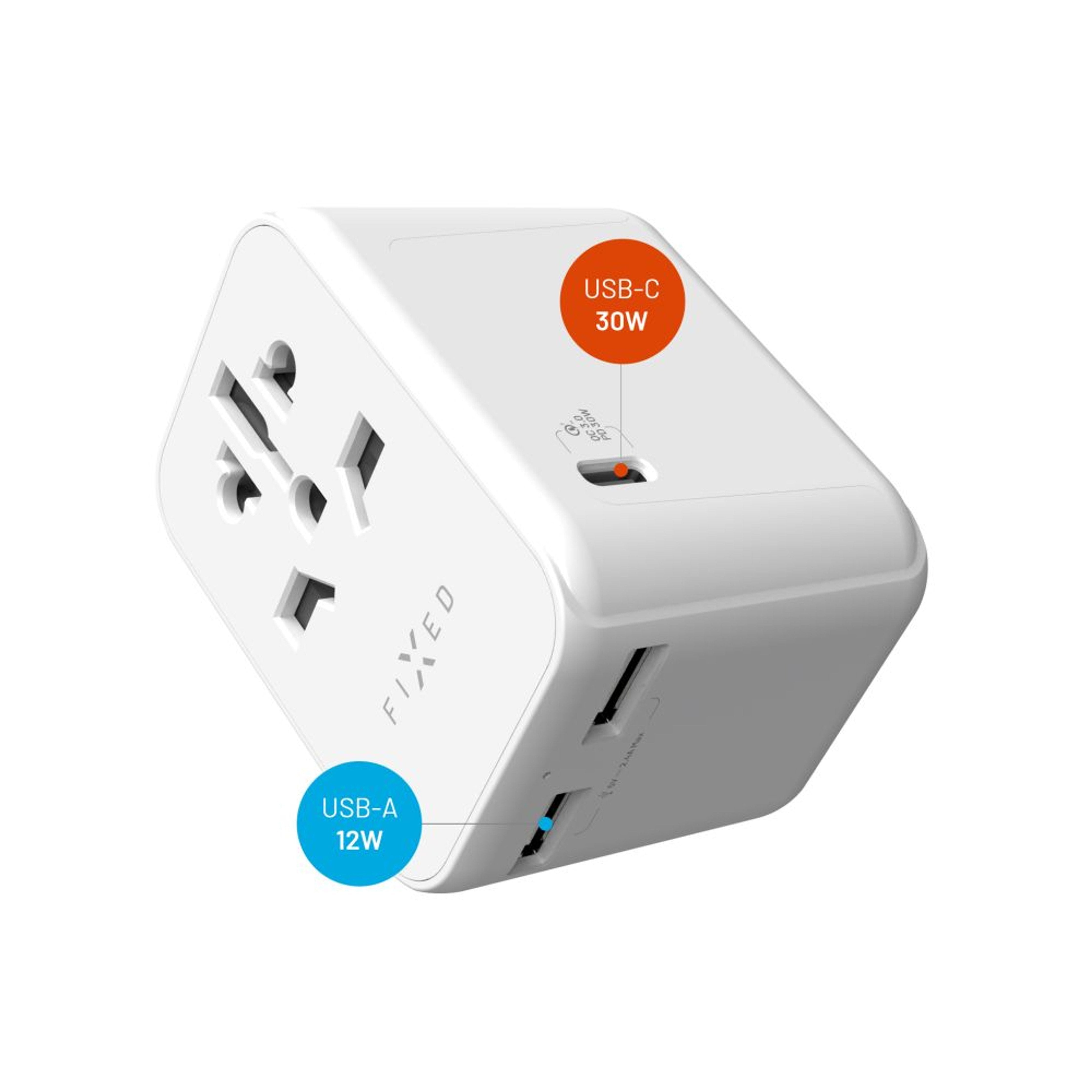 EAN 8591680148974 - FIXED FIXCT30-1C2A-WH adaptador de enchufe eléctrico Universal Blanco imagen 7