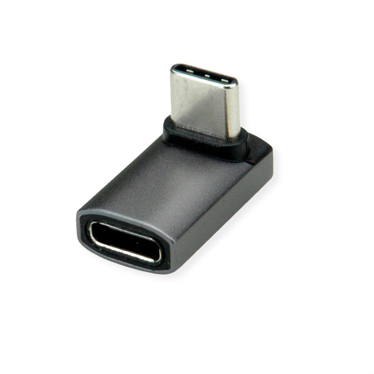 Roline Usb4 Gen 3x2 Adapter Typ C St Bu, Aluminium, 90, Breit, Silberfarben