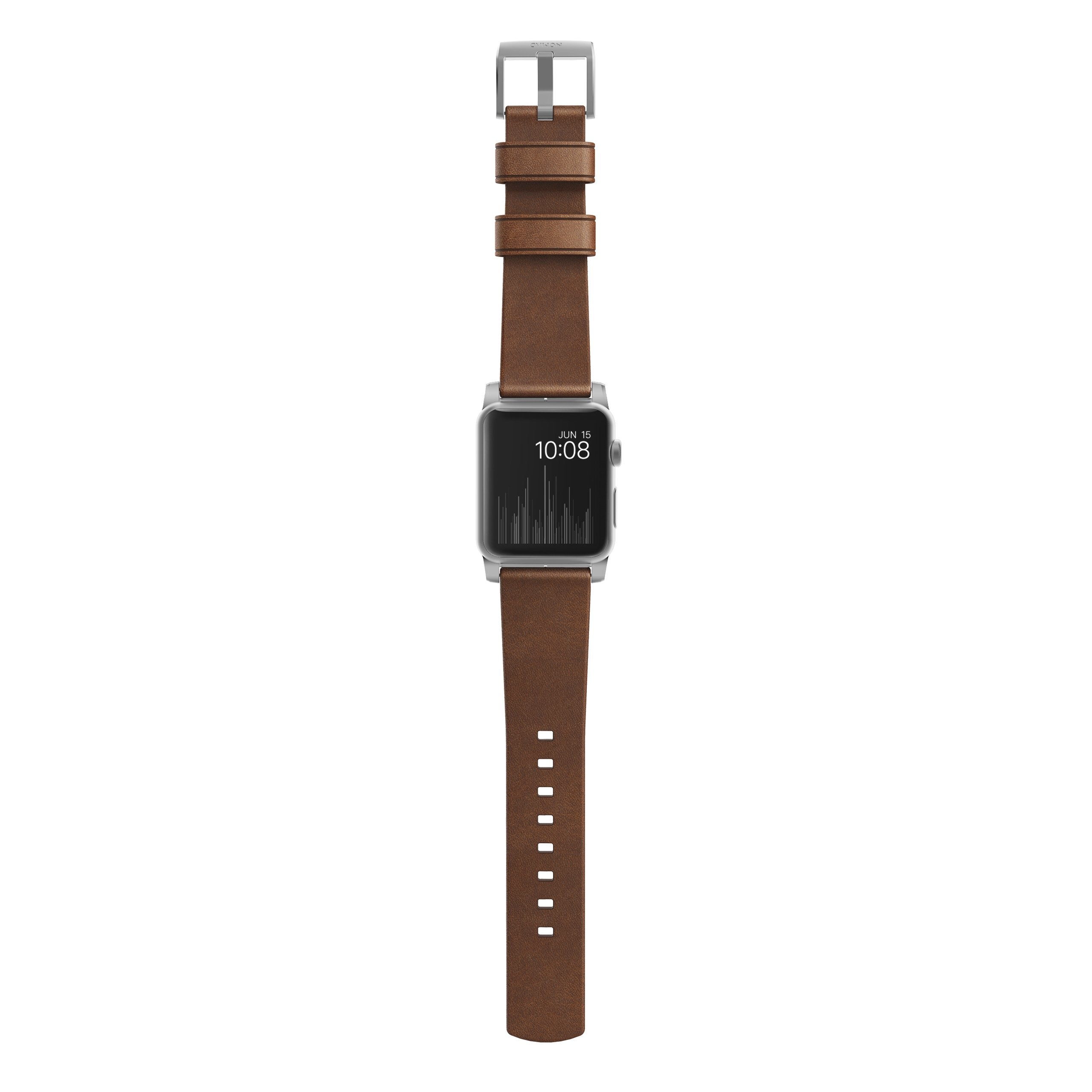 Nomad Strap Modern Lthr. Brown Connect. Silver 46/49mm