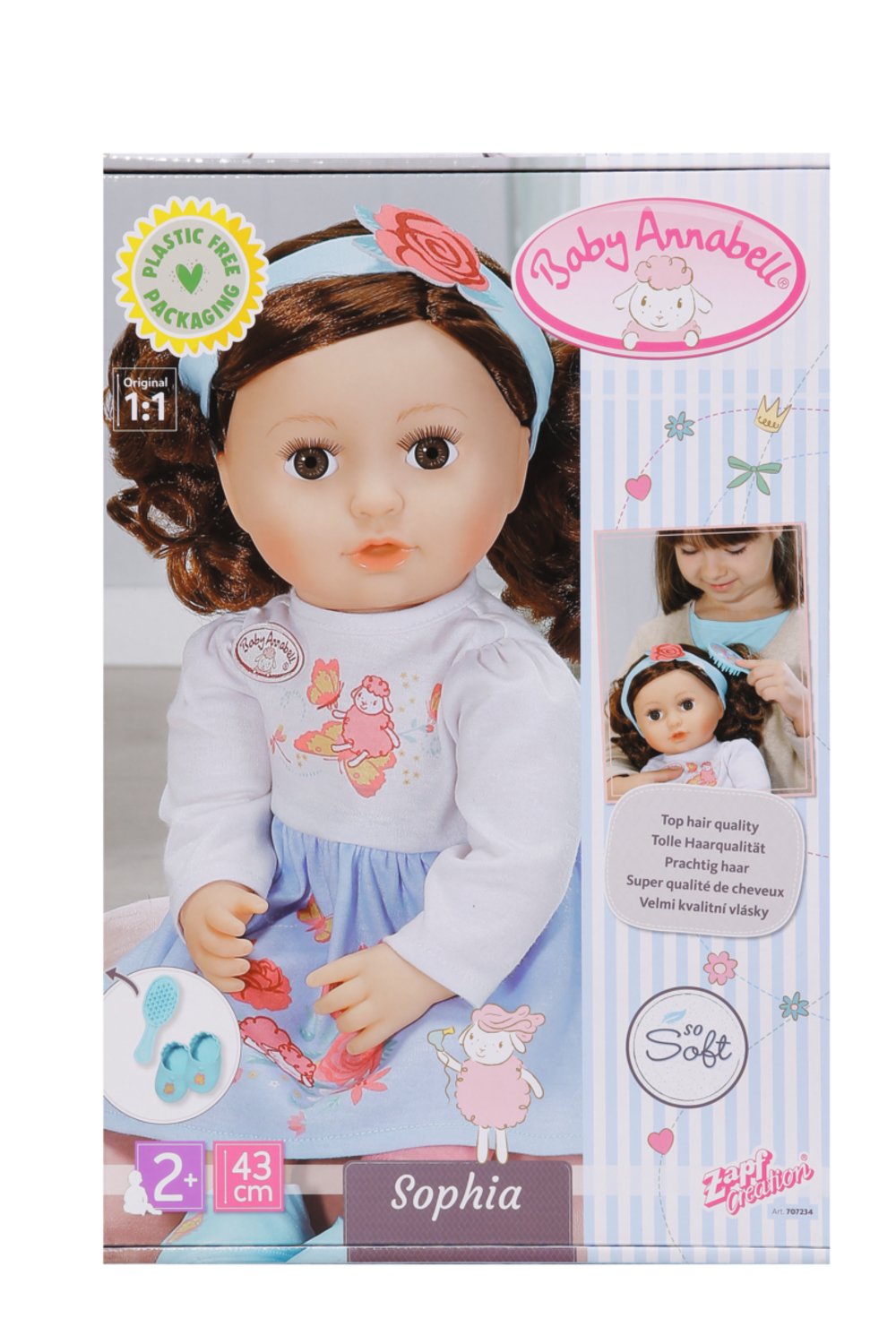 Muñeca Zapf Creation Baby Annabell® Sophia 43cm Brünett, Puppe 707234