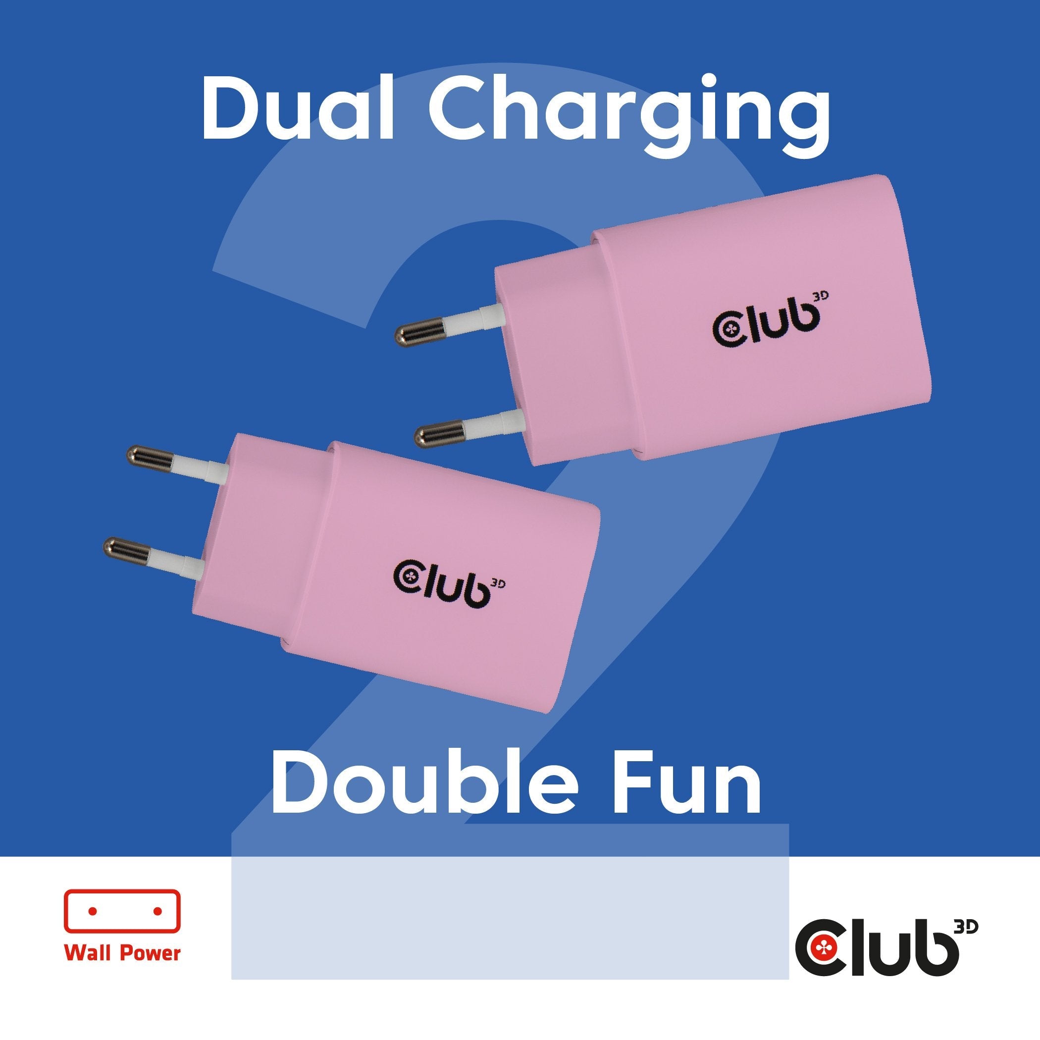 Club3d Lifemyle Cargador Usb-C 30watt, 2mk Rosa Retail