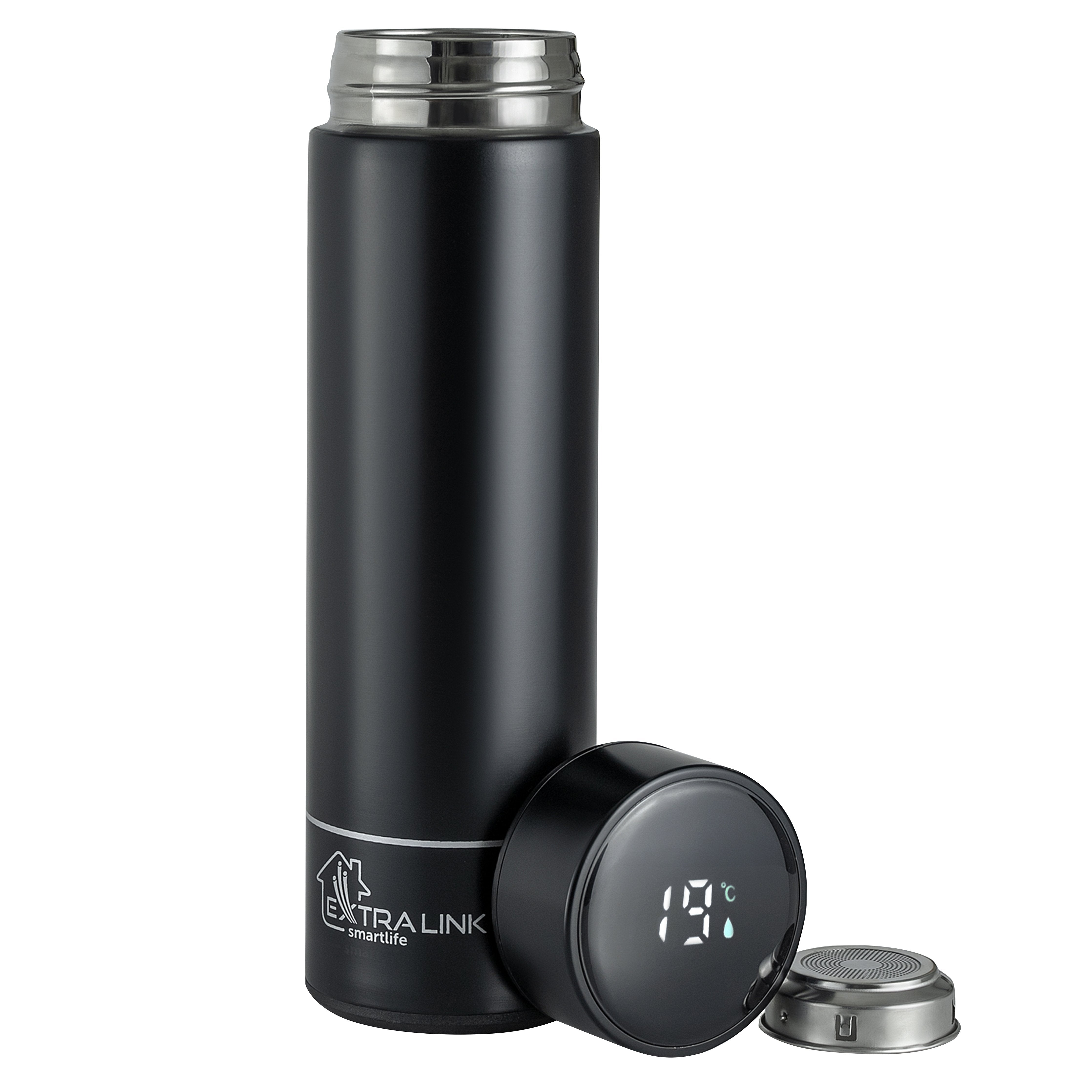 Extralink Mug-Smart500 Black Taza De Viaje 500 Ml Negro Acero Inoxidable
