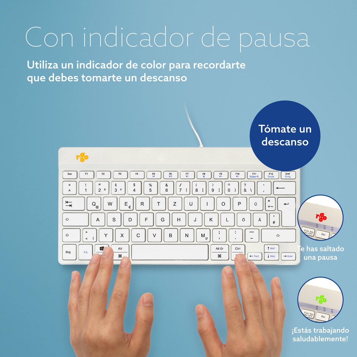 EAN 8719274491996 - R-Go Tools RGOCODEWDWH teclado Oficina USB Alemán imagen 9