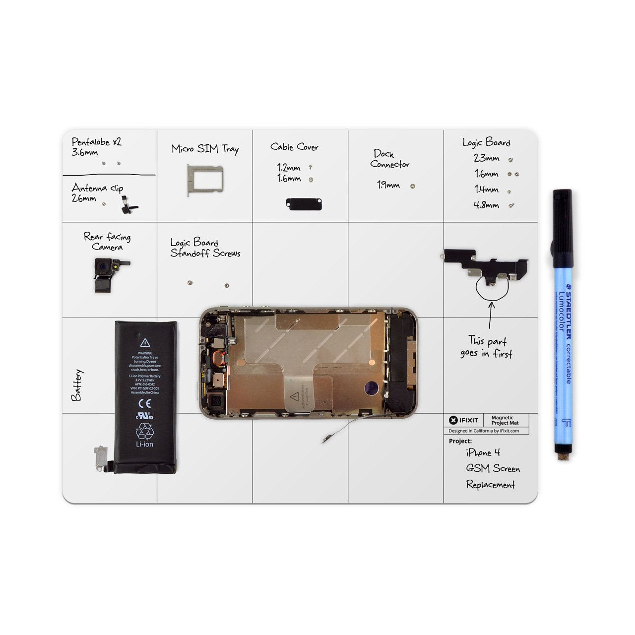Almohadilla Magnética Grabable Ifixit, 203x254x10 Mm