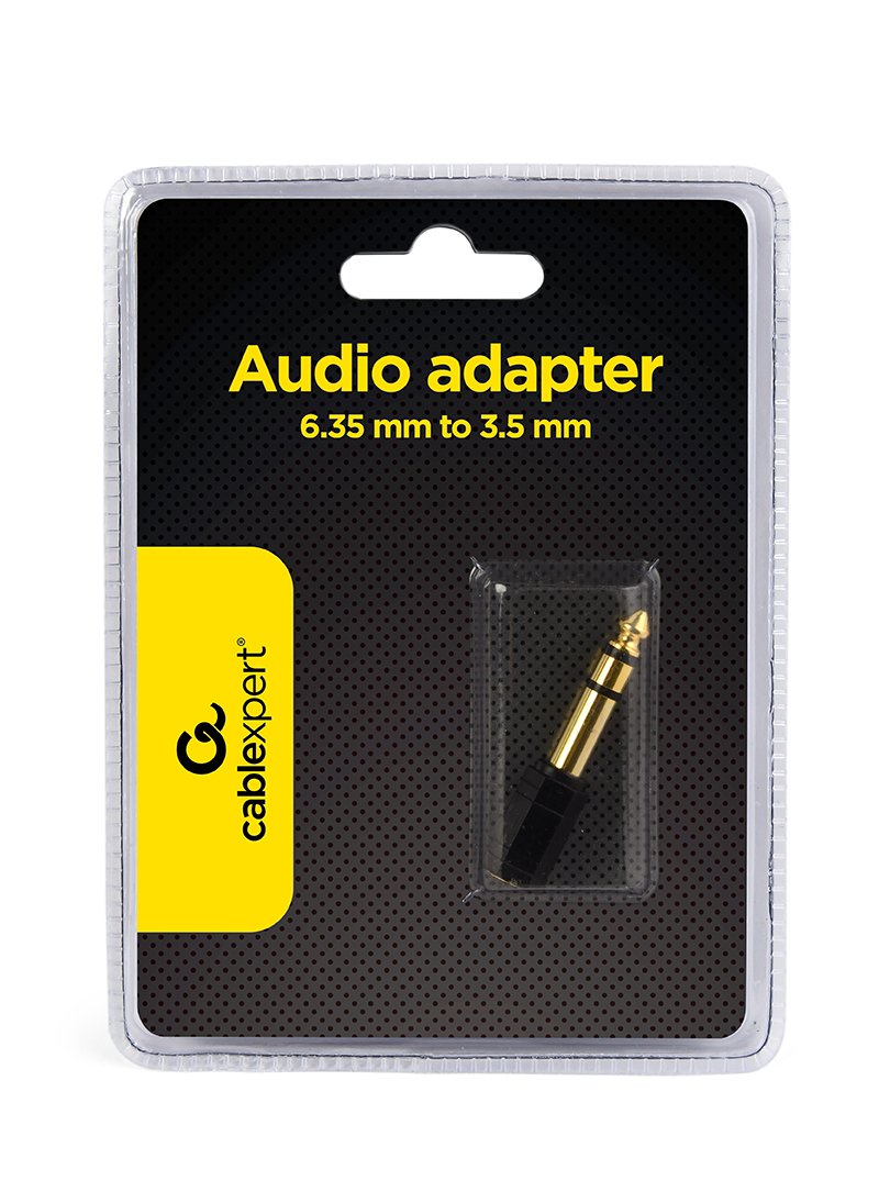 Gembird A-6.35m-3.5f Adaptador De Audio Jack 6,35 Mm A 3,5 Mm, Negro