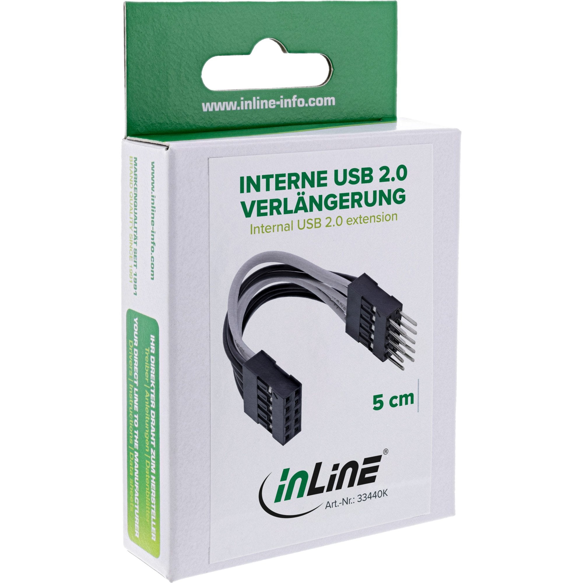 Extensión Interna Usb Inline 2x 5 Pines Macho A Hembra Directo 5 Cm
