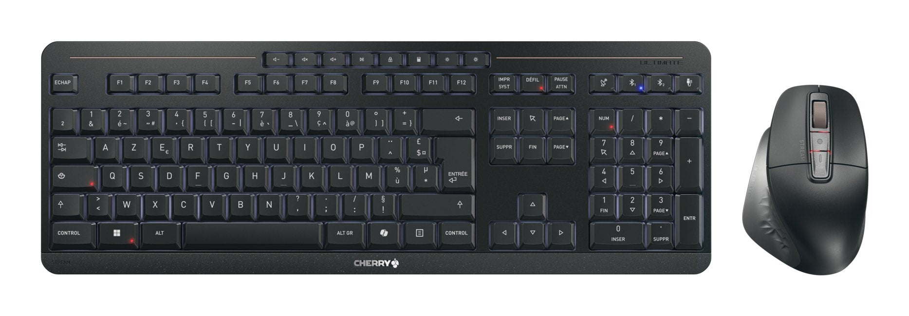 Cherry Stream Ultimate - Desktop Set - Wireless - Azerty - Black