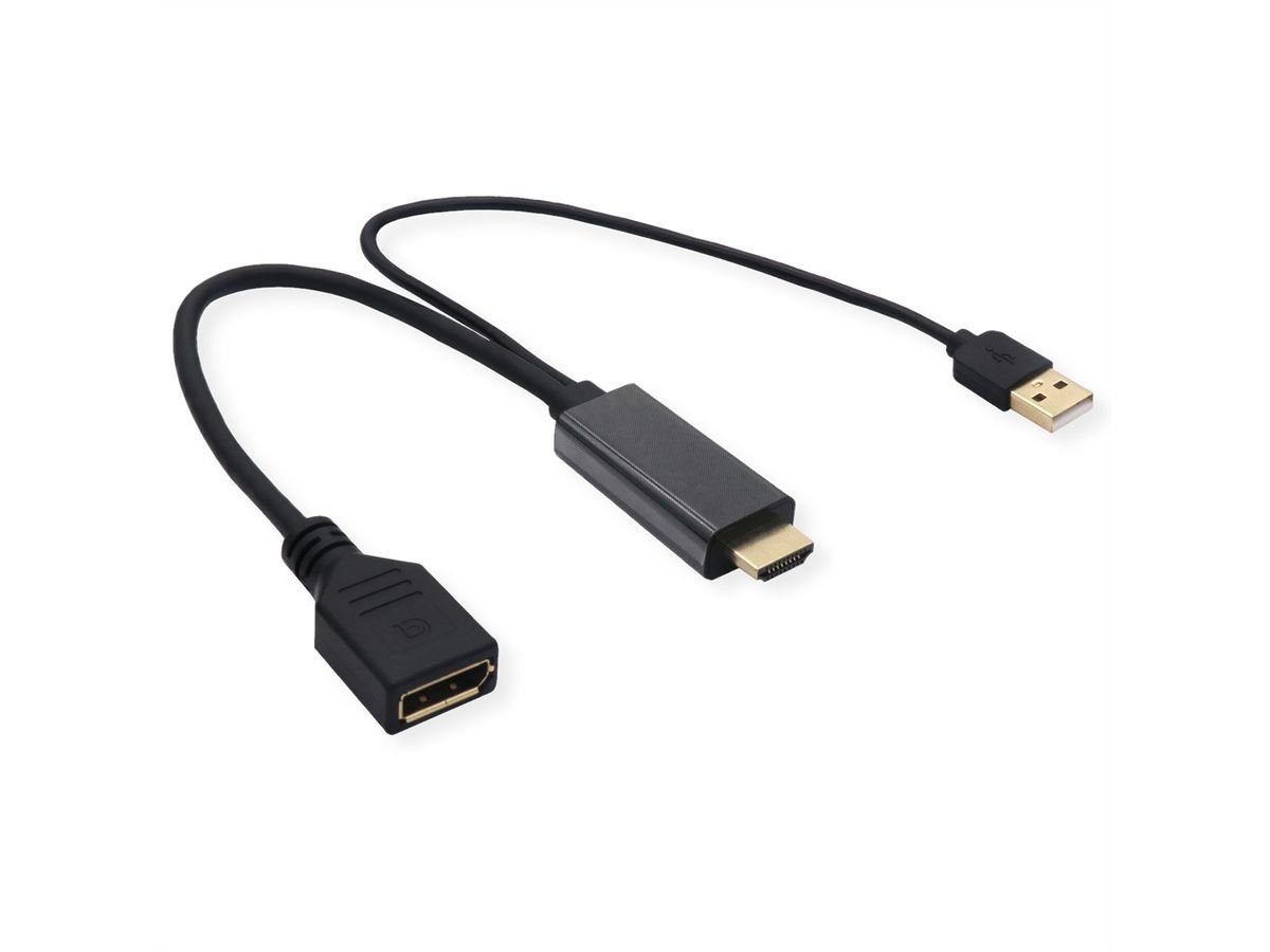 Value 4k Hdmi-Displayport Adapter, V1.2, Hdmi St - Dp Bu