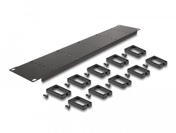 Delock 19? Cablemanagement Rangierpanel Mit 10 Kunststoffbügel 2 He Schwarz