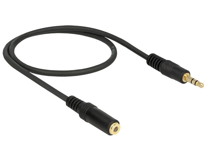 Cable Delock 3.5mm M-F, 0.5m De Audio 0,5 M 3,5mm Negro
