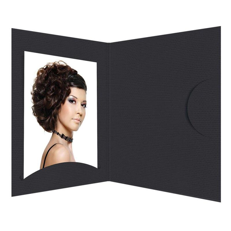 1x100 Daiber Portrait Folders Opti-Line  Up To 10x15 Cm Black