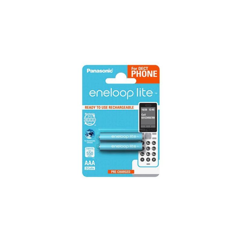 1x2 Panasonic Eneloop Lite Dect Micro Aaa 550 Mah   Bk-4lcce/2de