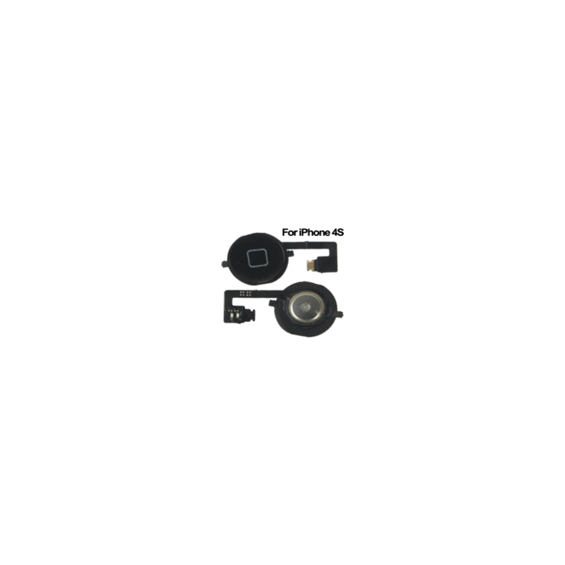 2 En 1 Botón Home + Pcb Cable Flexible Para Iphone 4s Negro