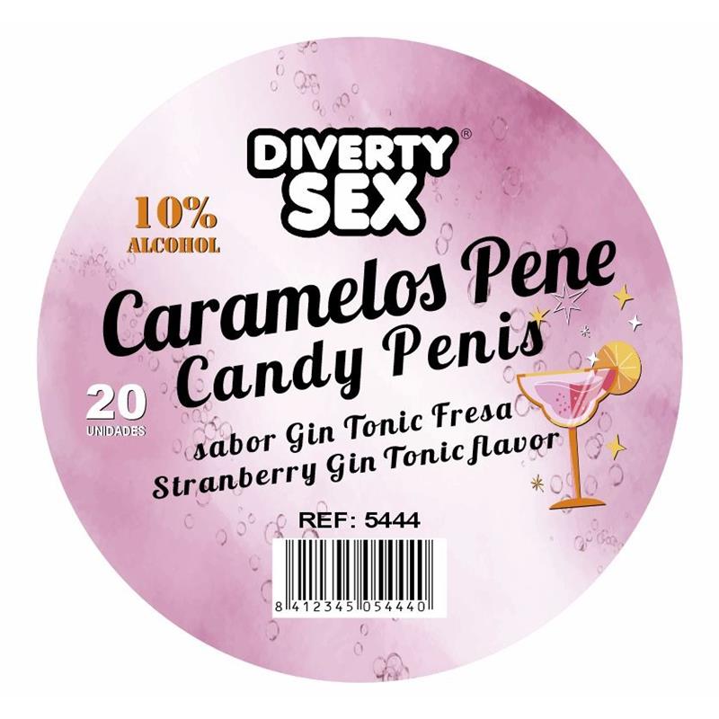 Diablo Picante - 20 Caramelos Con Forma De Pene Con Sabor Gin Tonic