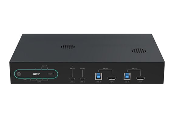 Aver Hub30 4k Byom (61b35a0000ac) 4x2 Usb And Hdmi Switch With Ia Functions And Usb-C Power Deliver, For Small And Medium Rooms