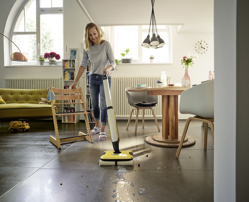 Kärcher Fc 7 Cordless Escoba Eléctrica Batería Seca Y Húmeda Sin Bolsa Plata, Amarillo
