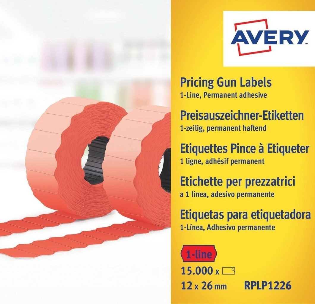 Etiqueta De Precio Roja De Avery Zweckform Rplp1226 15.000 Etiquetas