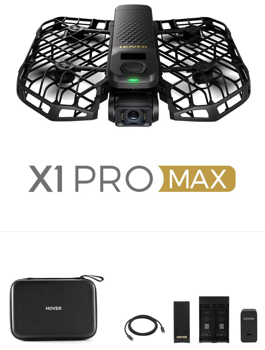 EAN 6977791920036 - HOVERAir X1 Pro Max Basic Combo 4 rotores Cuadricóptero 48 MP 7680 x 4320 Pixeles 1920 mAh Negro imagen 1