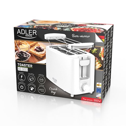Tostadora Adler Ad 3223  2 Rebanadas, Blanco