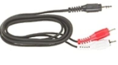 Audio Kopieringskabel, 10,0m,  2 X Phono Han, 1 X Minijack