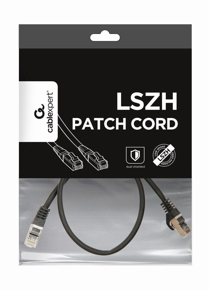 Gembird Cable De Red Rj45, Cat. 6a, Sftp, Lszh, 0,5 M, Negro Pp6a-Lszhcu-Bk-0.5m