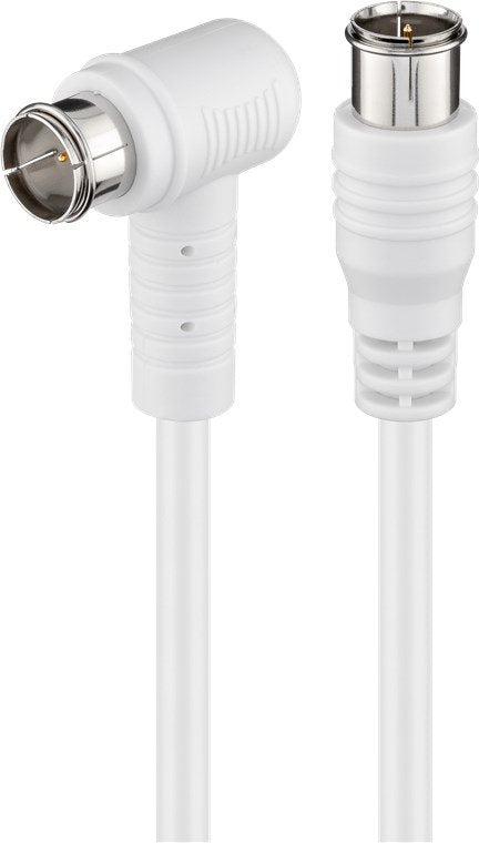 Sat Connection Cable Angled, F-Quick, 100% Shielded, White,