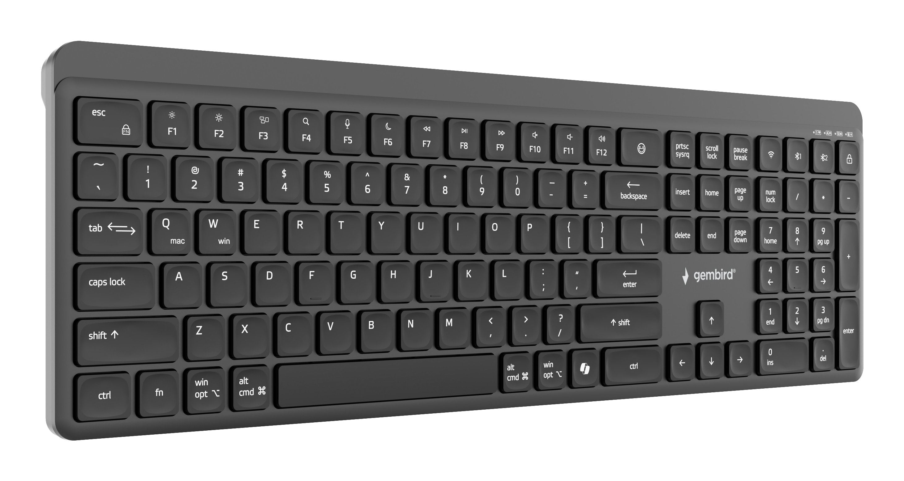 Gembird Dual-Mode Pro-Business Slim Wireless Keyboard 2.4g+Bt Us Layout