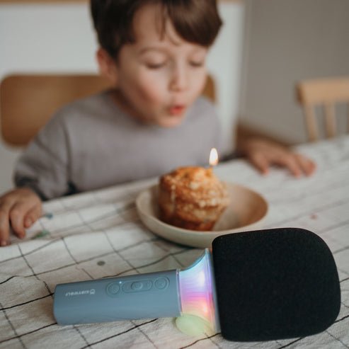 Kidywolf Mikrofon Bluetooth Mit Licht Blau
