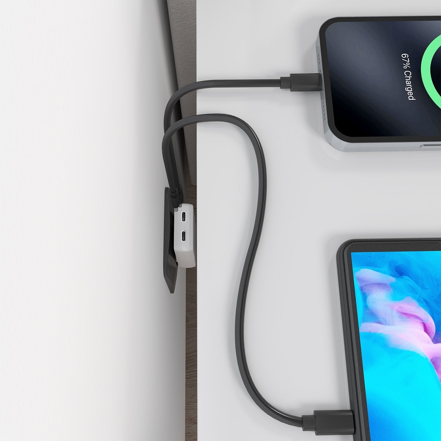 Aisens Cargador De Pared Gan Ultra Delgado 30w, 2xusb-C Pd3.0 Qc4.0, Blanco