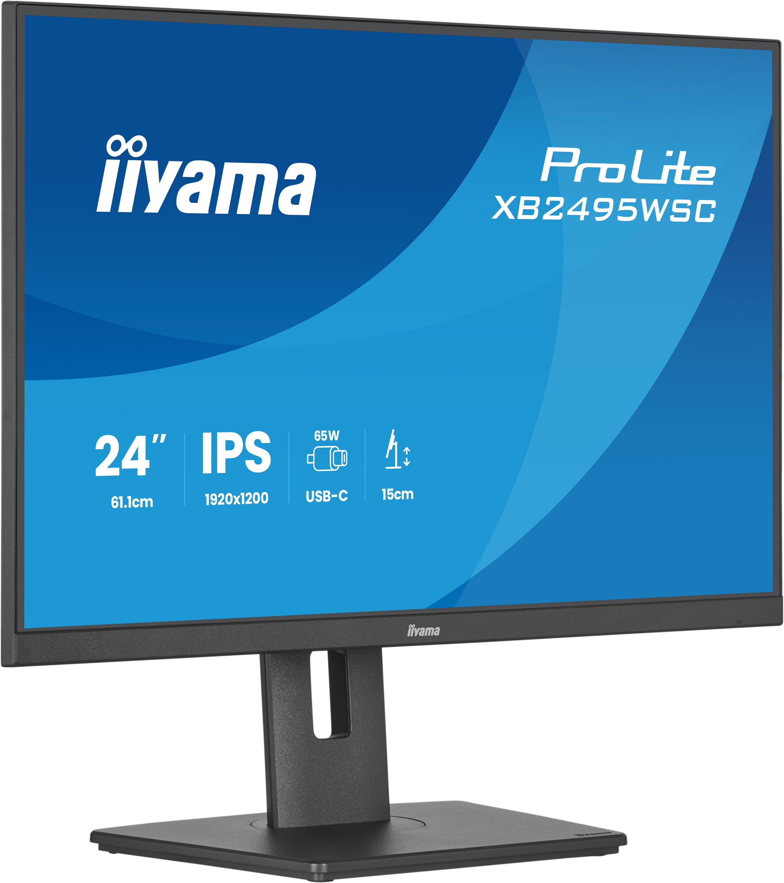 Iiyama Prolite Xb2495wsc-B1 61.1 Cm 24 Pulgadas), Negro (Mate), Wuxga, Ips, Hdmi, Usb-C, Usb-Hub, 100hz Panel) Xb2495wsc-B1