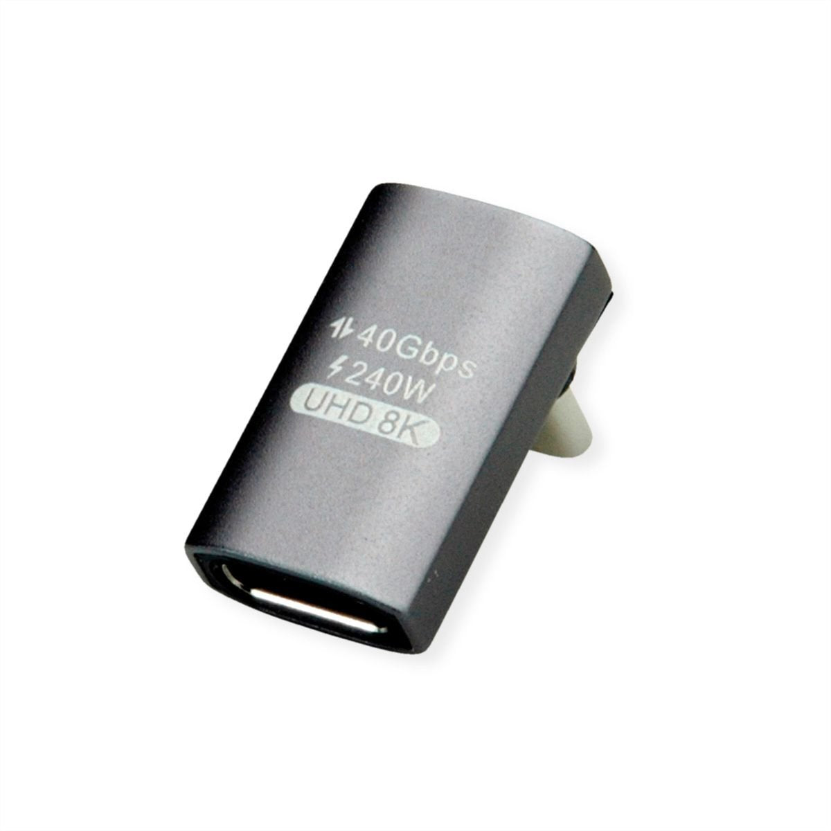 Roline Usb4 Gen 3x2 Adapter Typ C St Bu, Aluminium, 90, Breit, Silberfarben