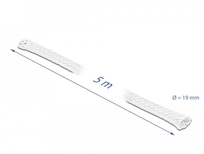 Delock Funda Trenzada 5 M X 19 Mm Blanco