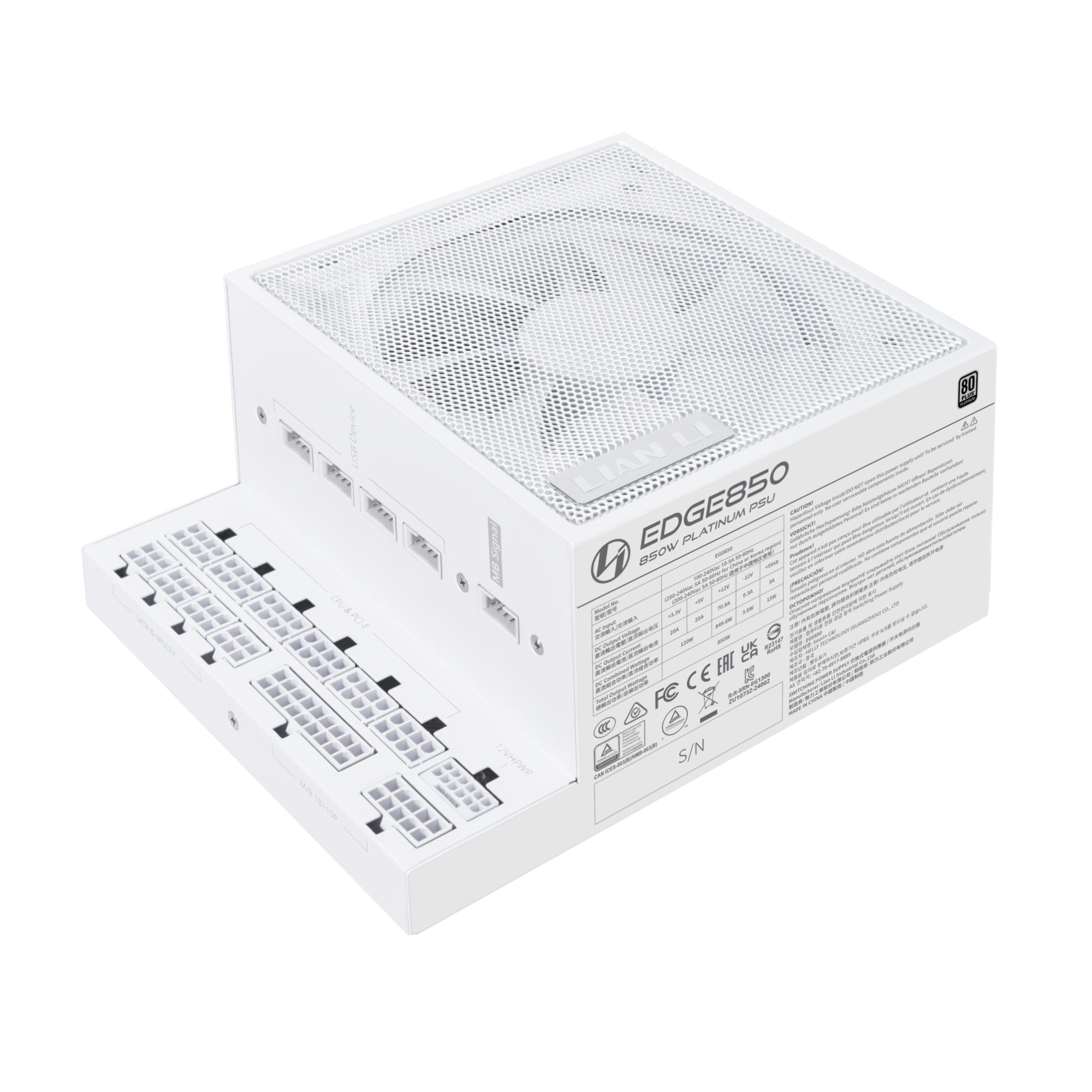 EAN 4718466015013 - Lian Li EG0850 unidad de fuente de alimentación 850 W 20-pin ATX SFX Blanco imagen 9