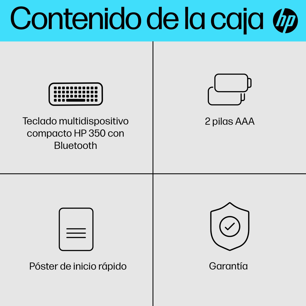 EAN 0196548515943 - HP 350 BLK Compact Multi-Device Keyboard teclado Hogar Negro imagen 4