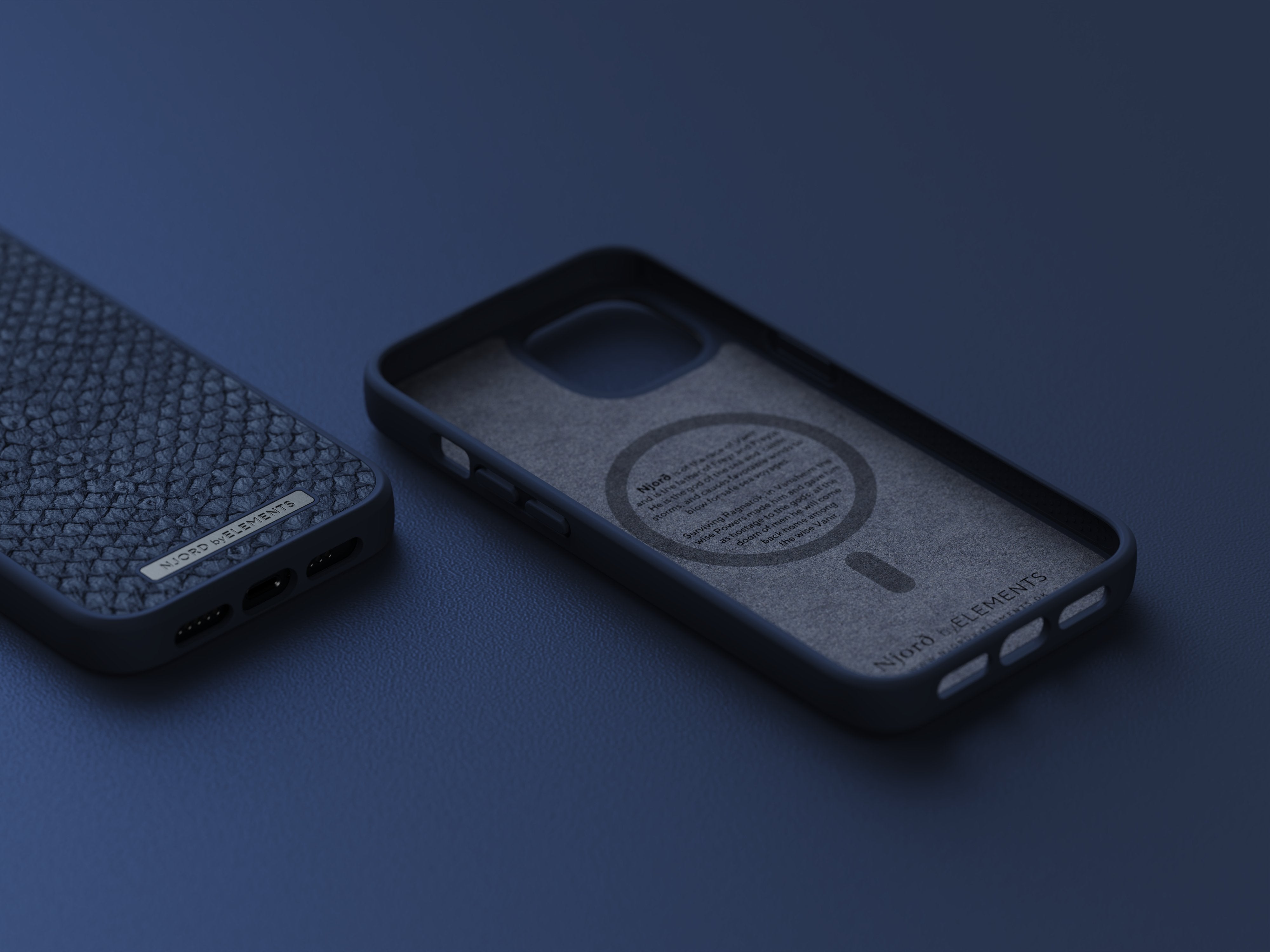 Funda De Cuero Iphone 14 (6.1) Azul