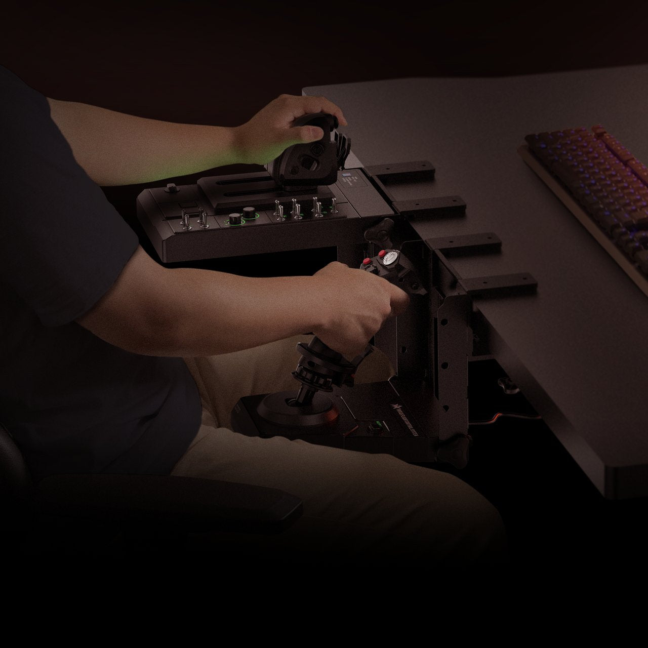 Sistema De Control De Vuelo Hori Hotas Y Soporte Negro, Para Pc