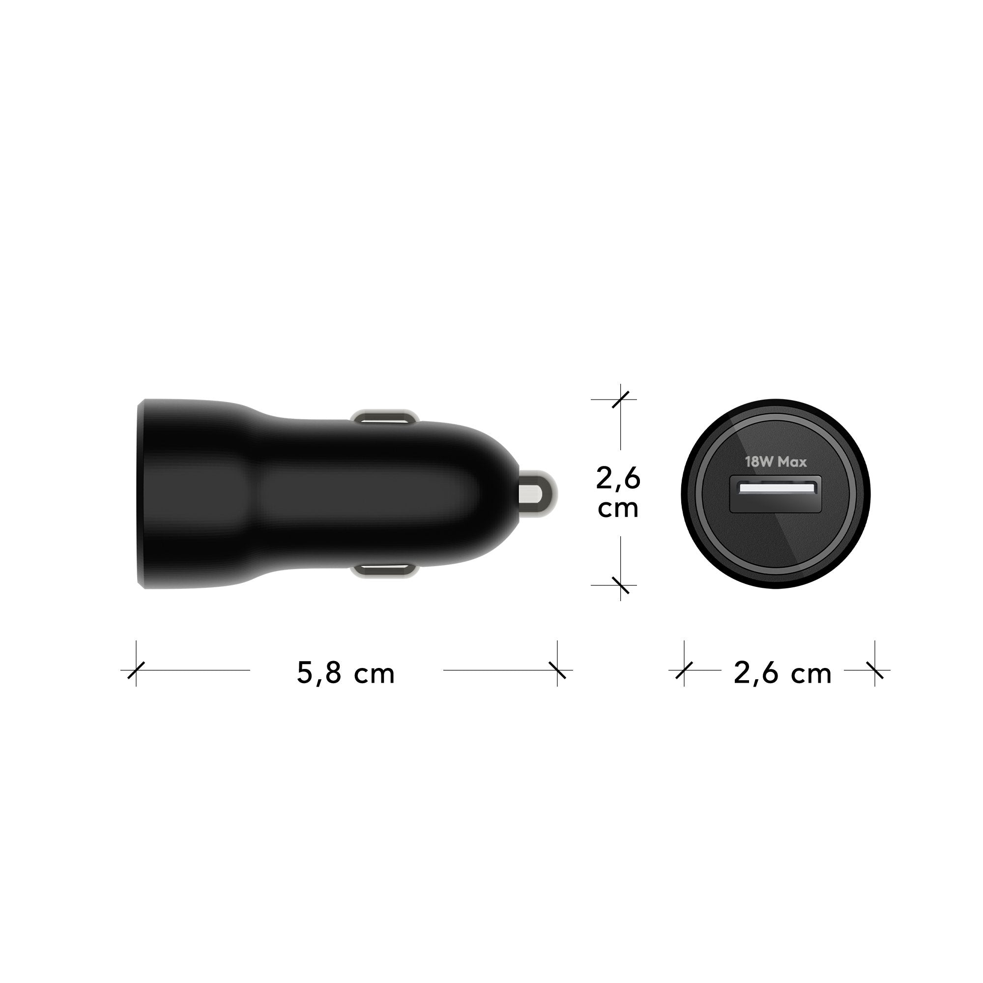 Dbramante1928 Re-Charge Adaptador De Corriente Para El Coche 18 Vatios (Usb) Negro