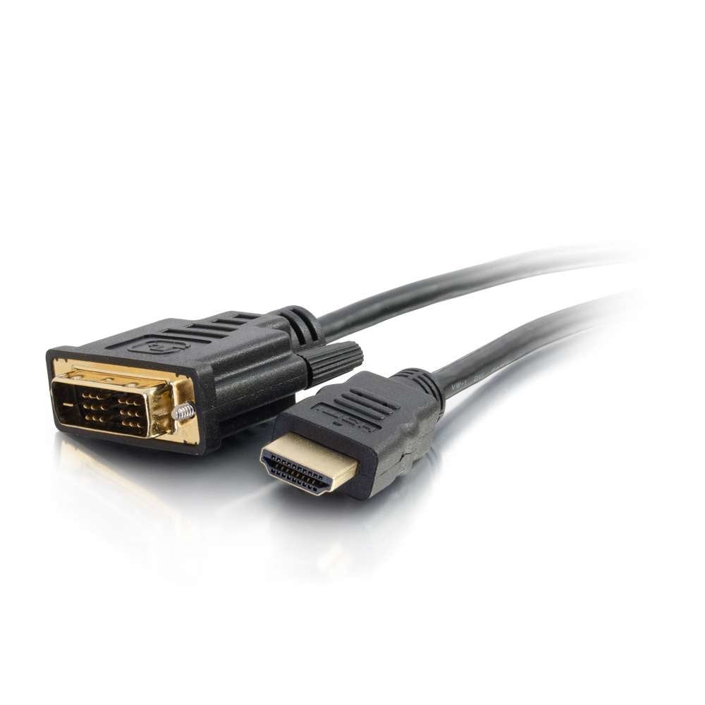 Cable C2g 0.5m (1.6ft) Hdmi To Dvi  Hdmi To Dvi-D Adapter Cable 1080p Cable Adaptador Dvi-D Macho A Hdmi Macho 50 Cm Blindado Negro